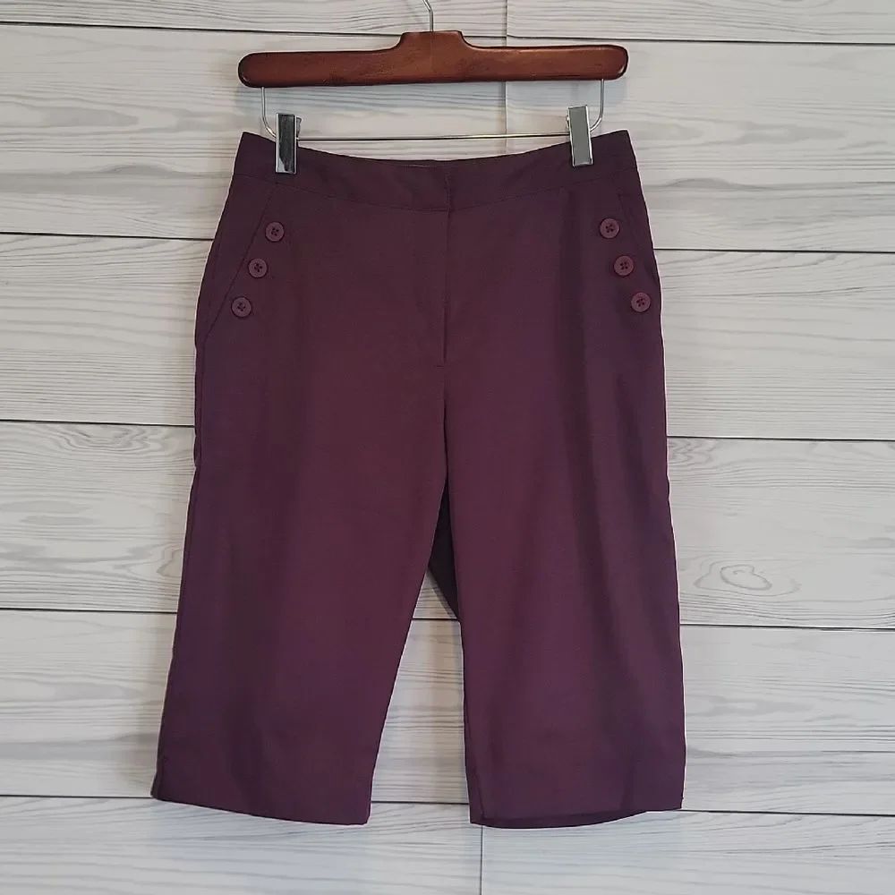 Swing Golf Shorts Magenta Purple Button-Detail Womens Size 4